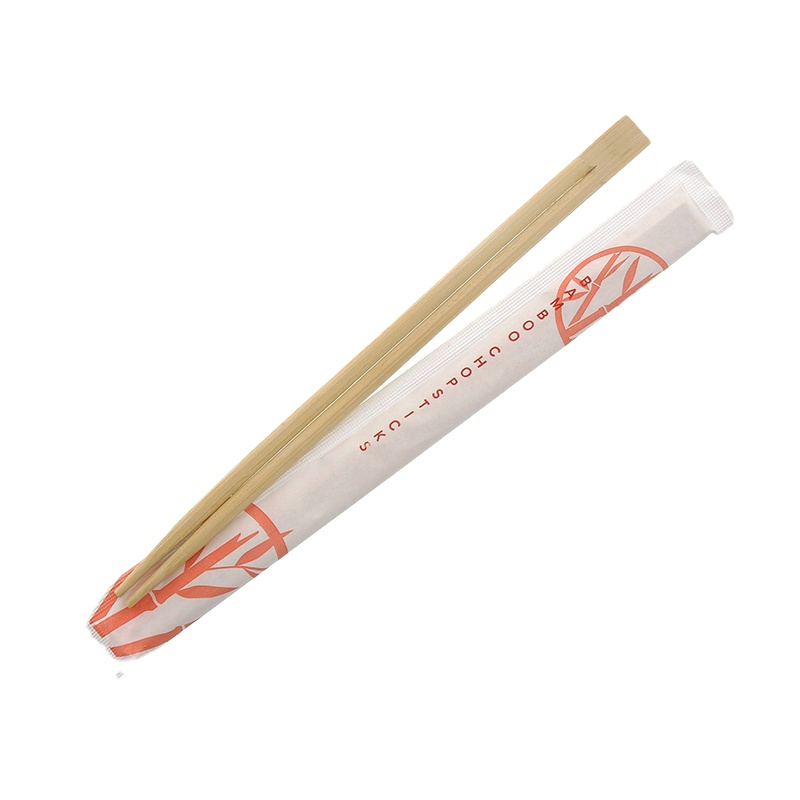 Eco-friendly disposable chinese custom 21cm bamboo chopstick set with sleeve