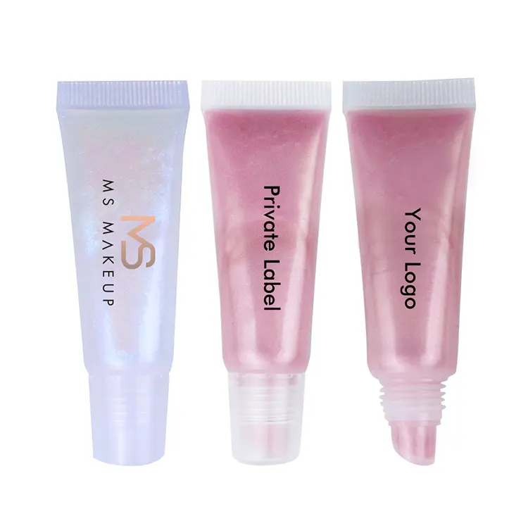 Wholesale 2021 6 Colors Holographic Nude Vegan Clear Glitter Squeeze Tube Custom Logo Vendors Private Label Lipgloss Lip Glosses