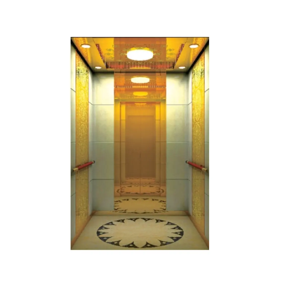 1.0m/s SS Elevator For High Rise Building 6 Persons 630KG VVVF Speed Control lift