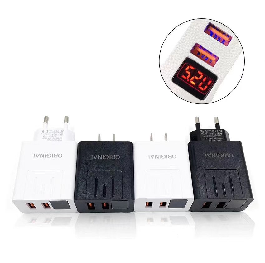 2020 Смарт светодиодный цифровой дисплей USB зарядное устройство 5 В 2.4A двойной порт беспроводной телефон настенное зарядное устройство для смартфона