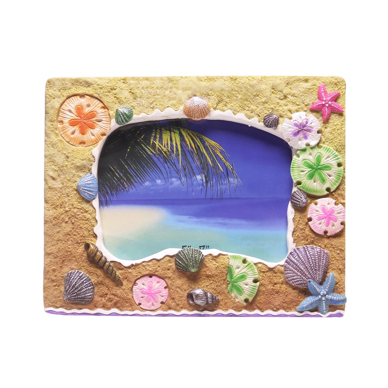 Wholesale Custom Hand Painted Beach Shells Resin Crafts Home Decoration Photo Picture Frames