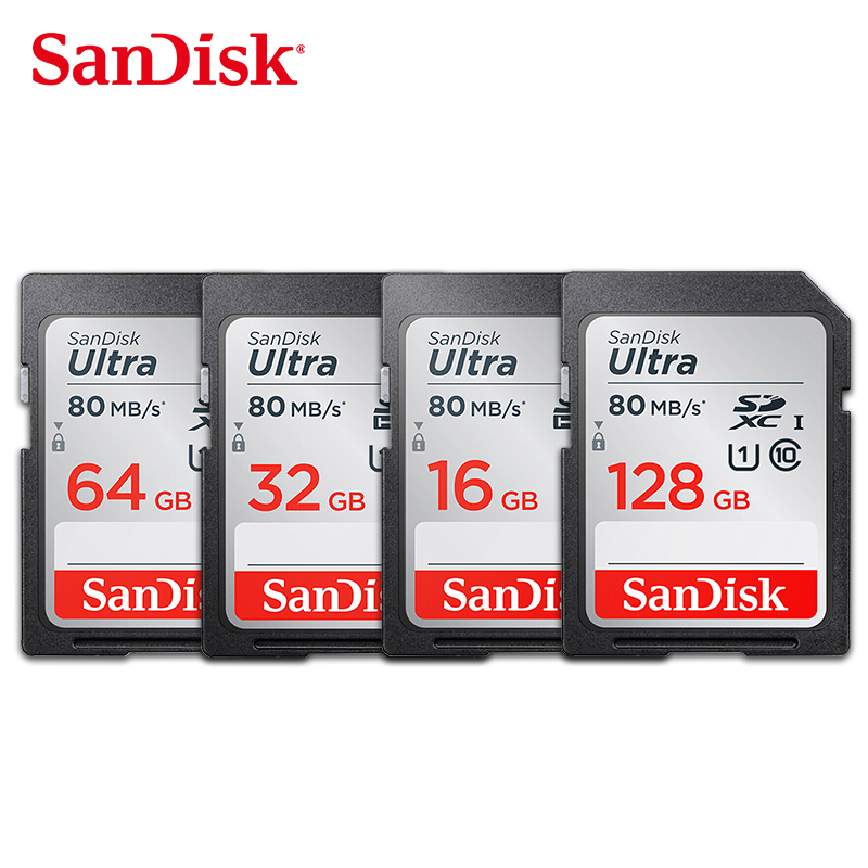 SanDisk sd-карта Ultra 64 Гб 128 ГБ 16 ГБ 32 ГБ UHS-I SDHC/SDXC для камеры