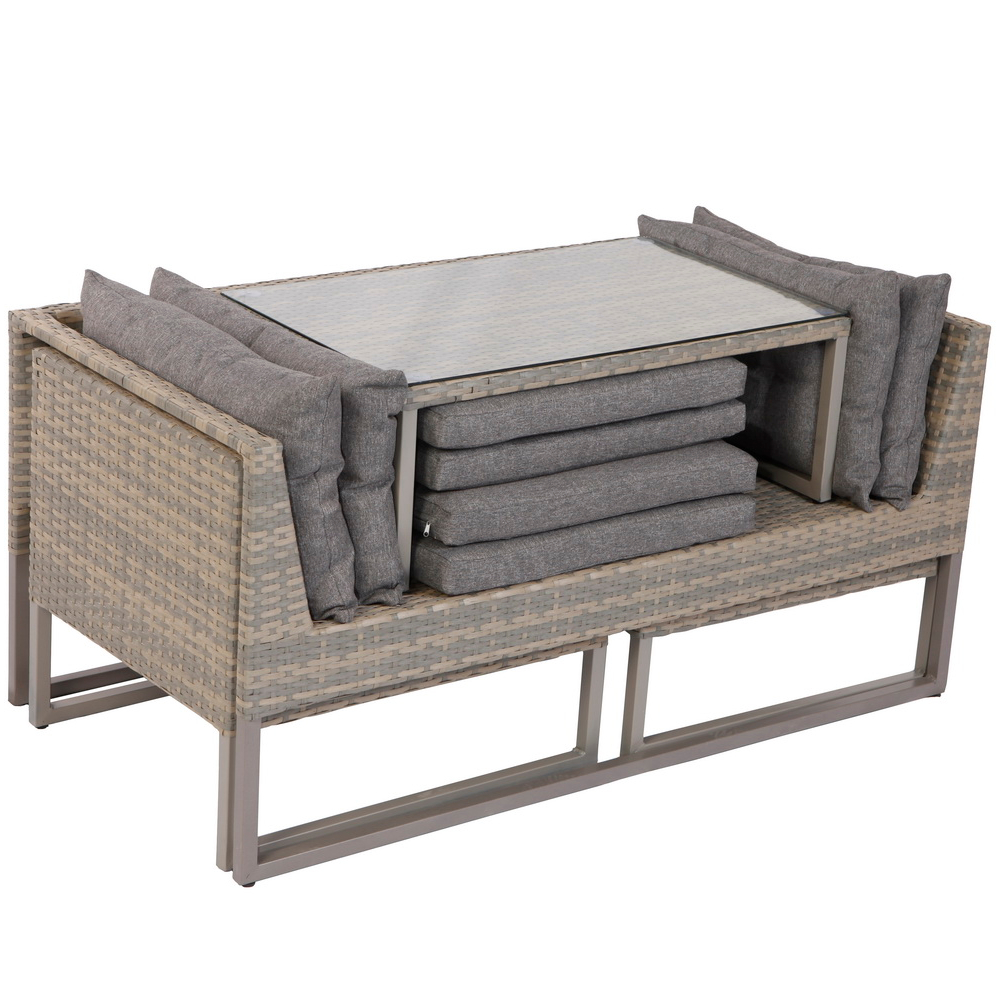 Outdoor Furniture Amazon Rattan Corner Sofa Set of 4 pcs