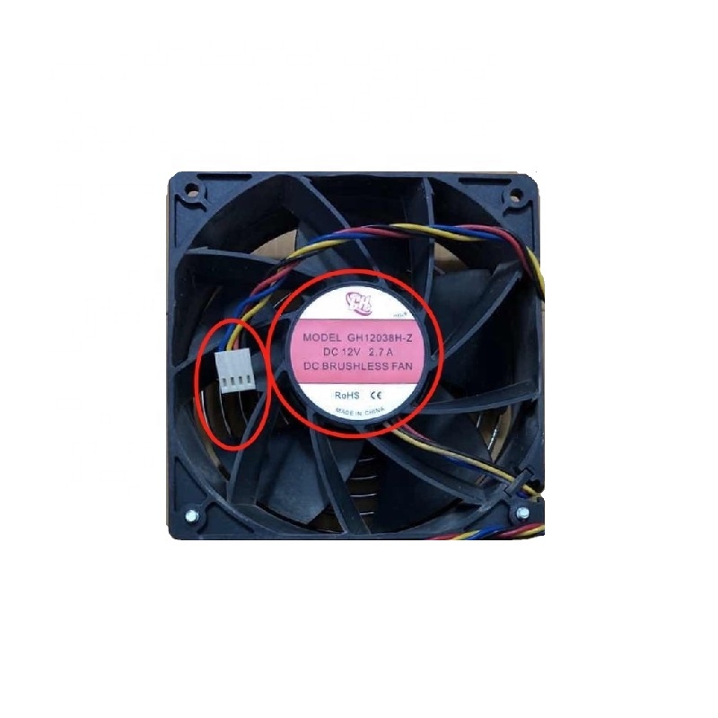 120x120x38 DC12V 2.7A вентилятор охлаждения для майнера 4PIN/6-контактный переходник с внутренней GH12038H-Z