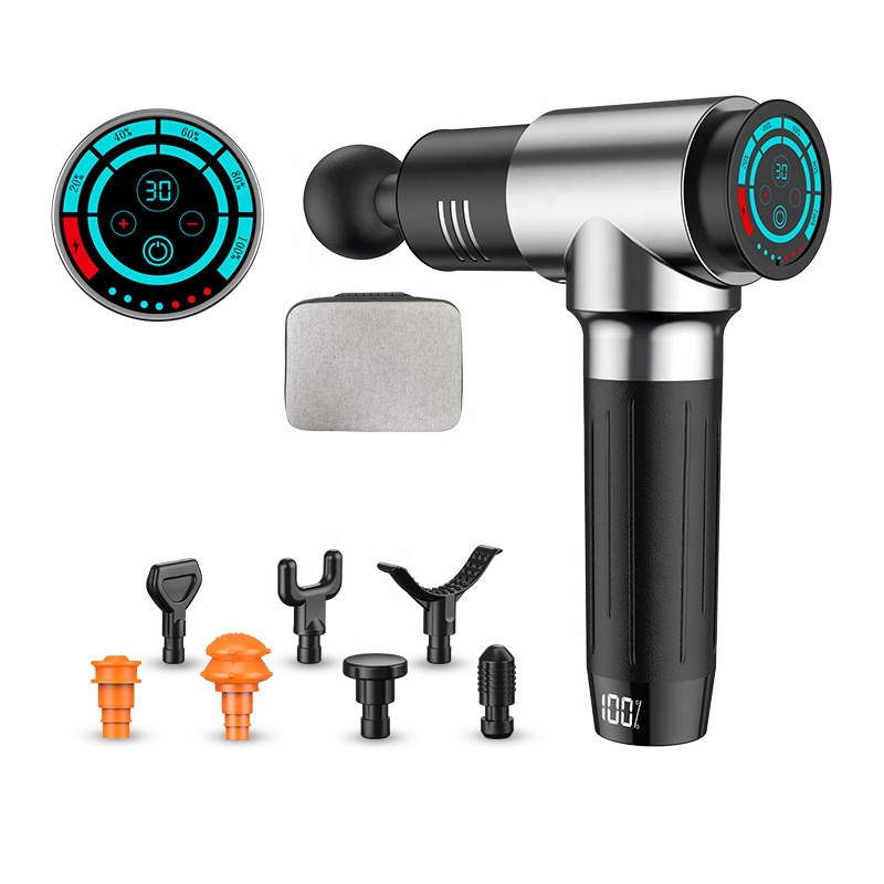 model 2021 custom logo gym sports muscle deep tissue percussion cordless massager massage gun dropshipping with lcd screen