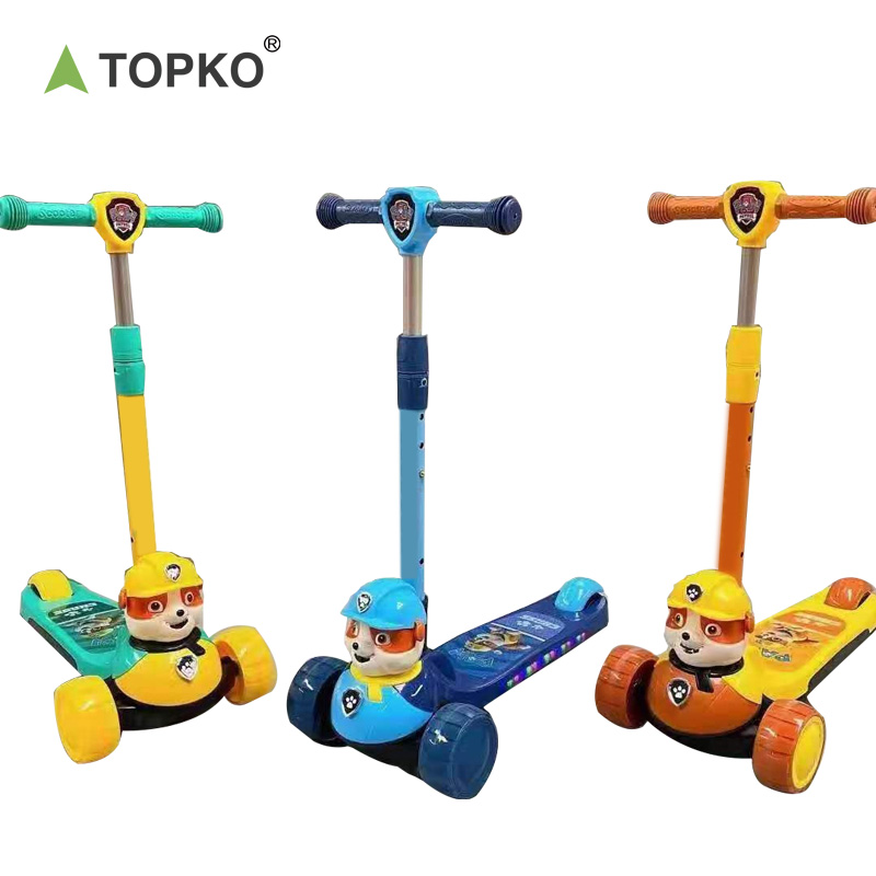 TOPKO 3 Wheel Kids Scooter Plastic Kick Scooters for Children Adjustable Height Baby Scooter 2-8 Year Kids Hot Sale