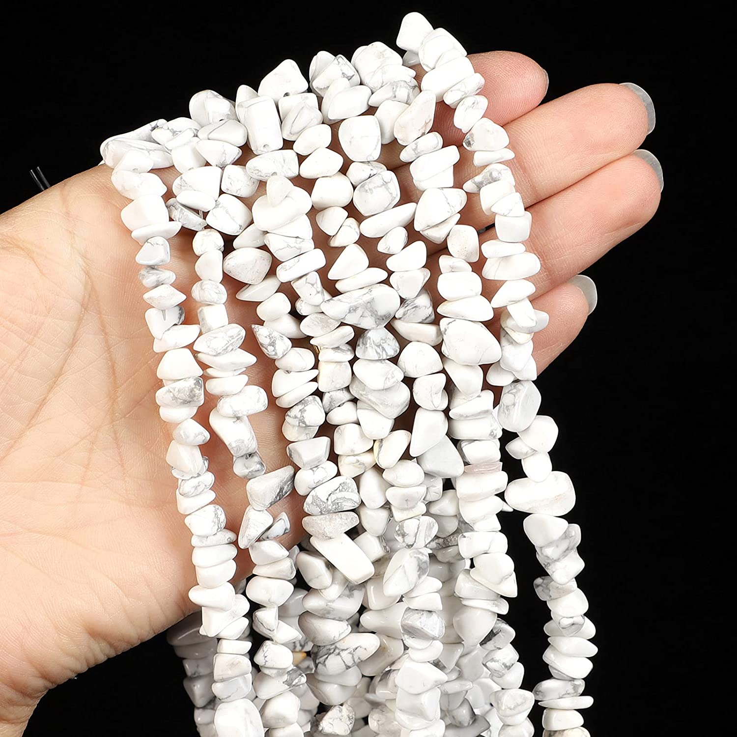 Hot Sales Howlite Gemstone Beads,Natural Chips Assorted Loose Beads,5-8mm Healing Crystal Energy Stone for Jewelry Making
