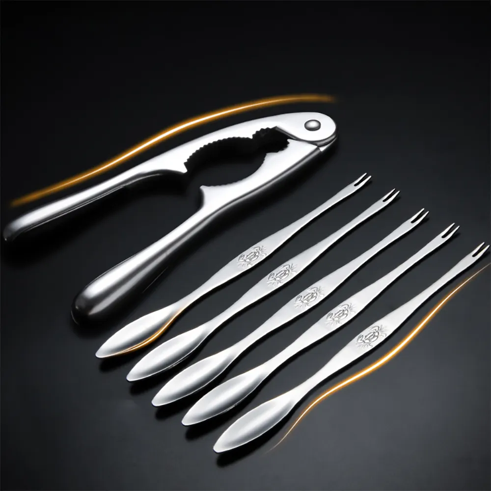Seafood Tool Sets Lobster Clamp Pliers Clip Pick Stainless Steel Crab Fork Crab Pliers Restaurant Home Kitchen Tool Accessories