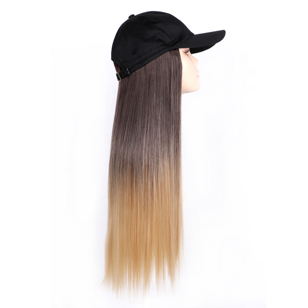 Factory Low Price Wholesale Long Straight Hair Extensions with Hat Pure/Ombre Weaving Wig