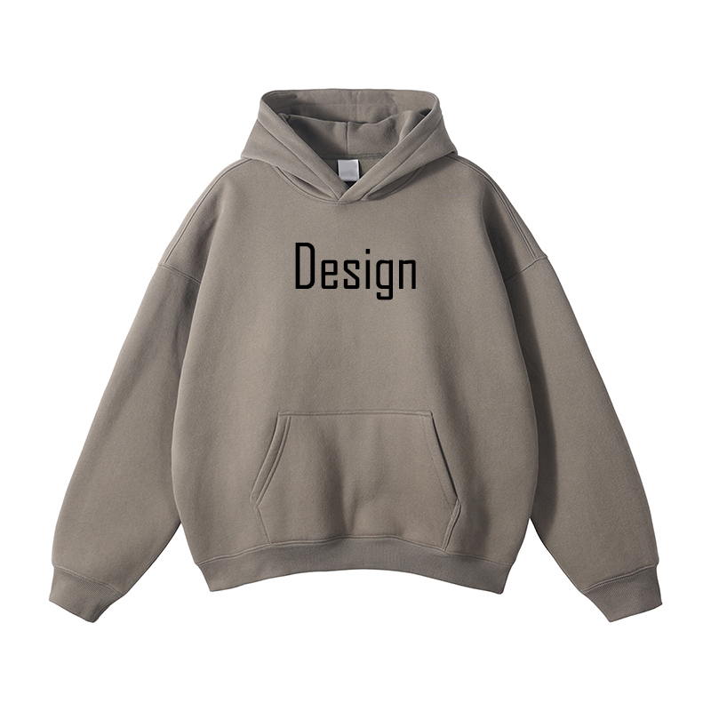 Men's Custom Embroidered Logo Hoodie Heavy Knitted Cotton Hooded Sweatshirt for Winter Wholesale ODM Supply