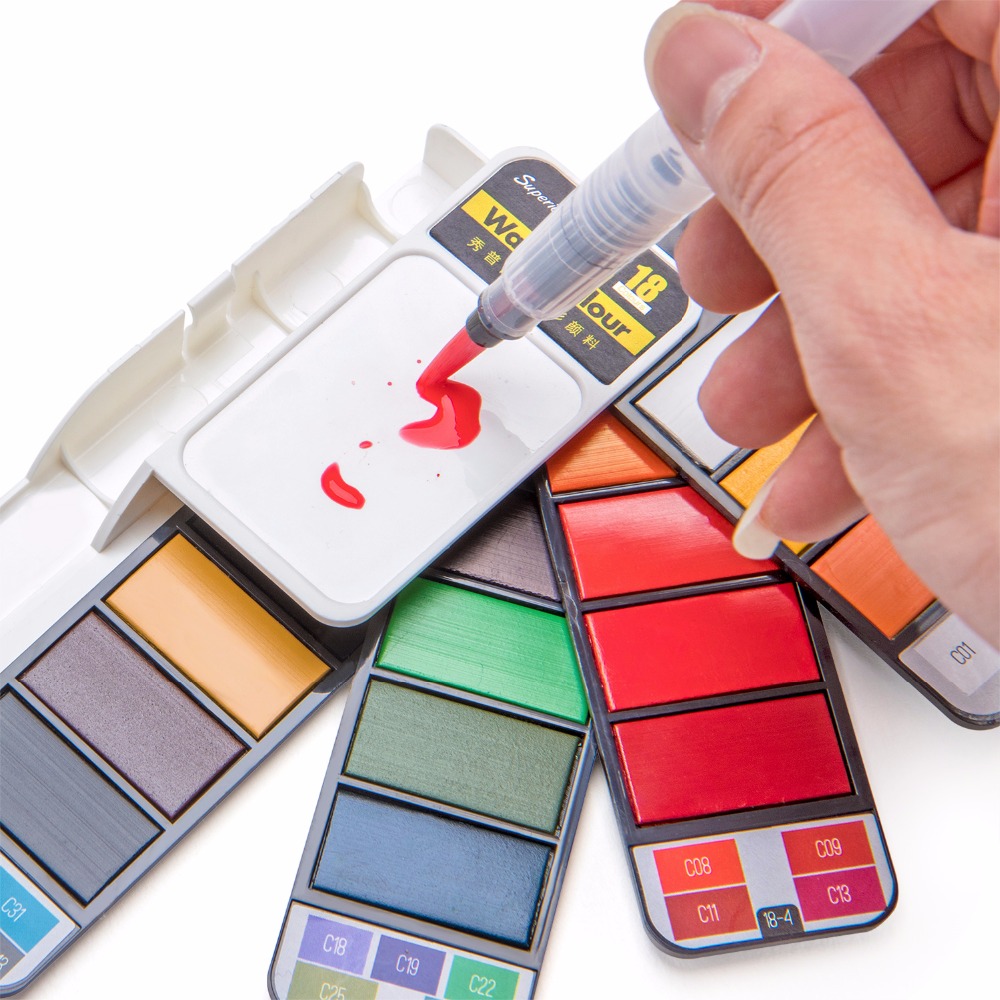 Solid Watercolor Set Whirl Water Color Paint Water Brush Watercolor Pigment For Drawing Art Supplies