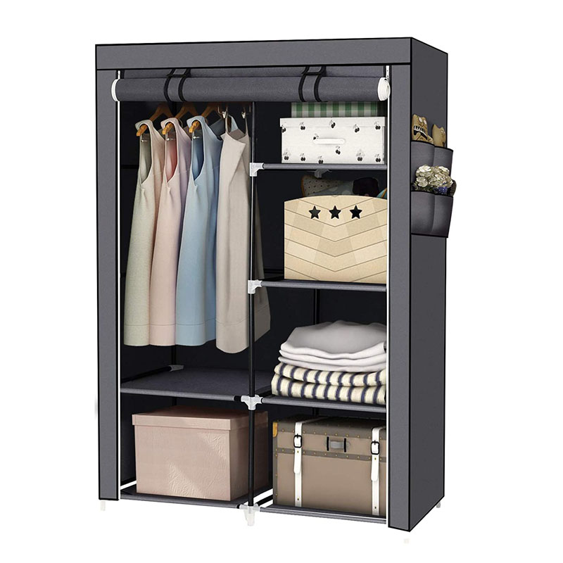 Нетканые промышленная Garderobe собрать шкаф со стеклянными дверями холщовый мешок шкаф для одежды Almirah