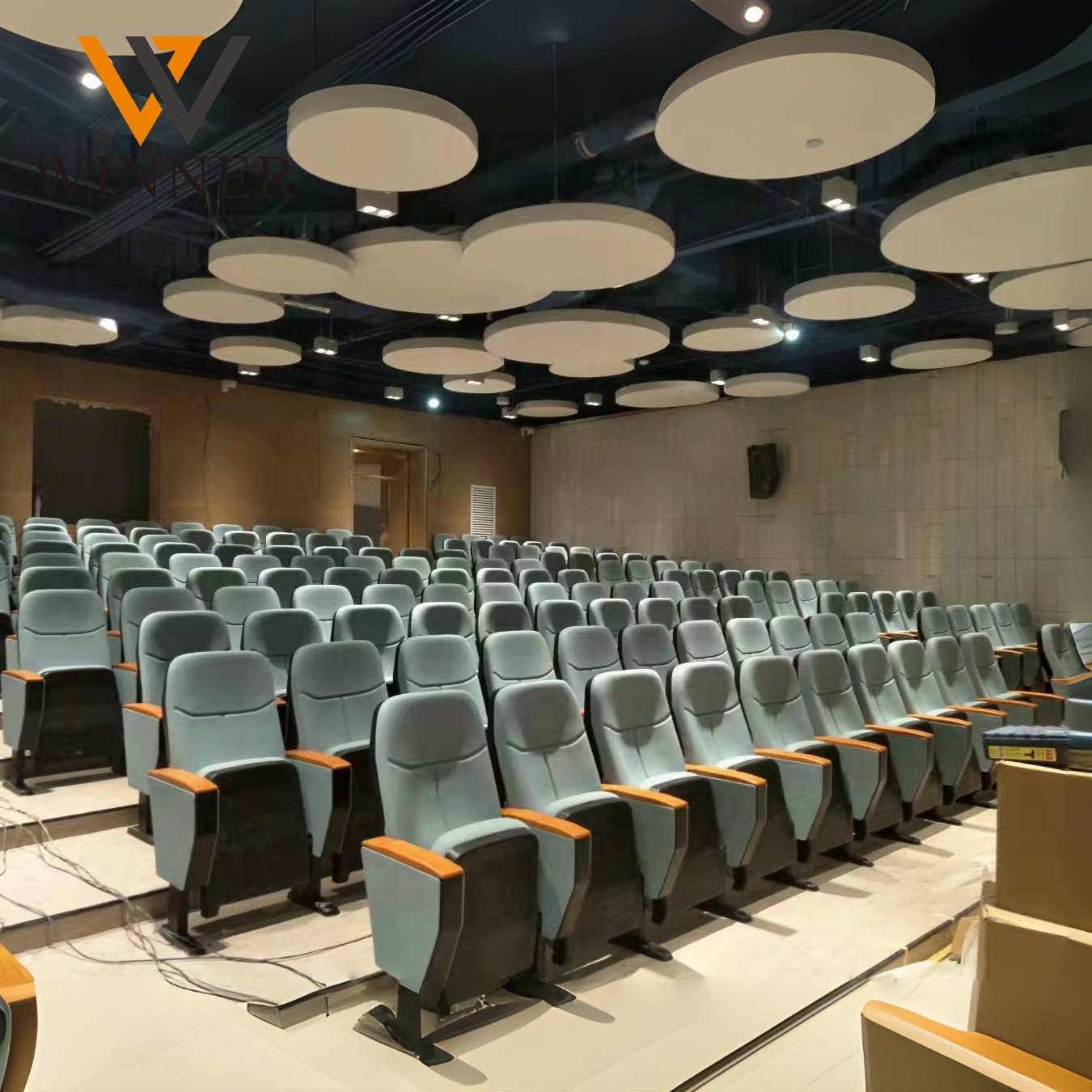 Factory Wholesale Price Theater Seating Auditorium Church Chair Seats Plastic Chairs With Table Writing Pad