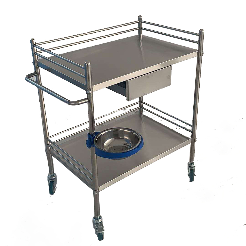 Hospital stainless steel medical treatment trolley operating instrument trolley