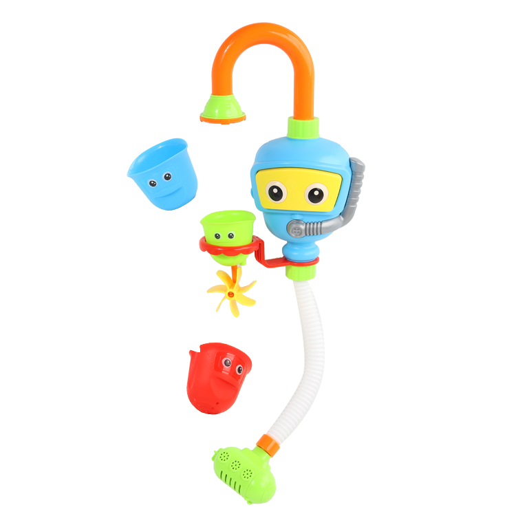 Baby Tub Double Suction Cups Water Spraying Robot Fountain Bath Toy