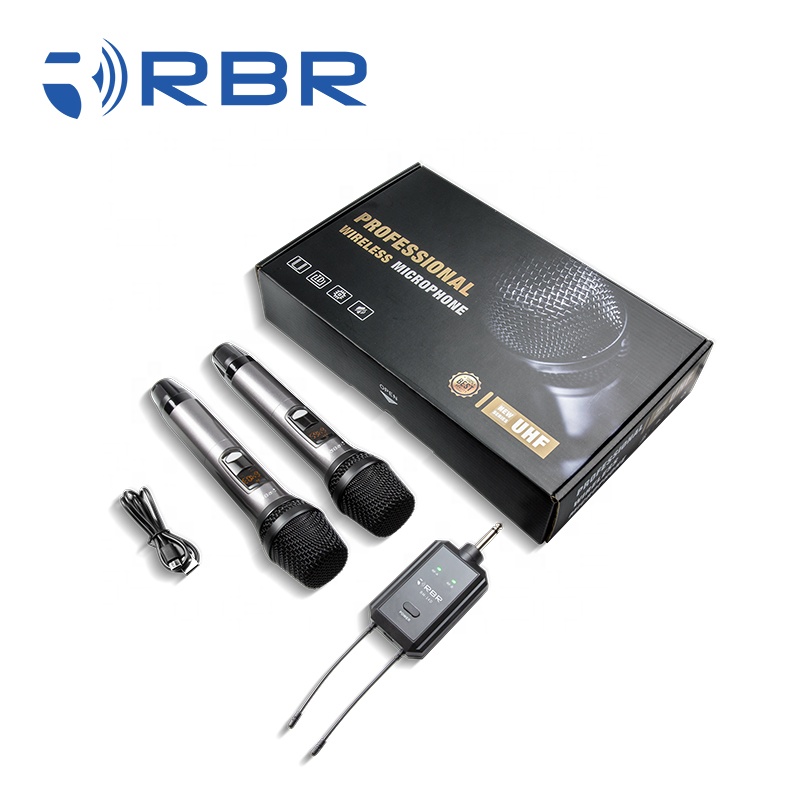 RBR новый дизайн bm14 Двухканальный uhf Универсальный беспроводной микрофон