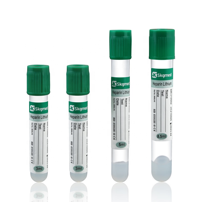 HIgh Quality 3 to 8.5ml Lithium Heparin & Separate Gel Plasma Vacuum Blood Collection Tube