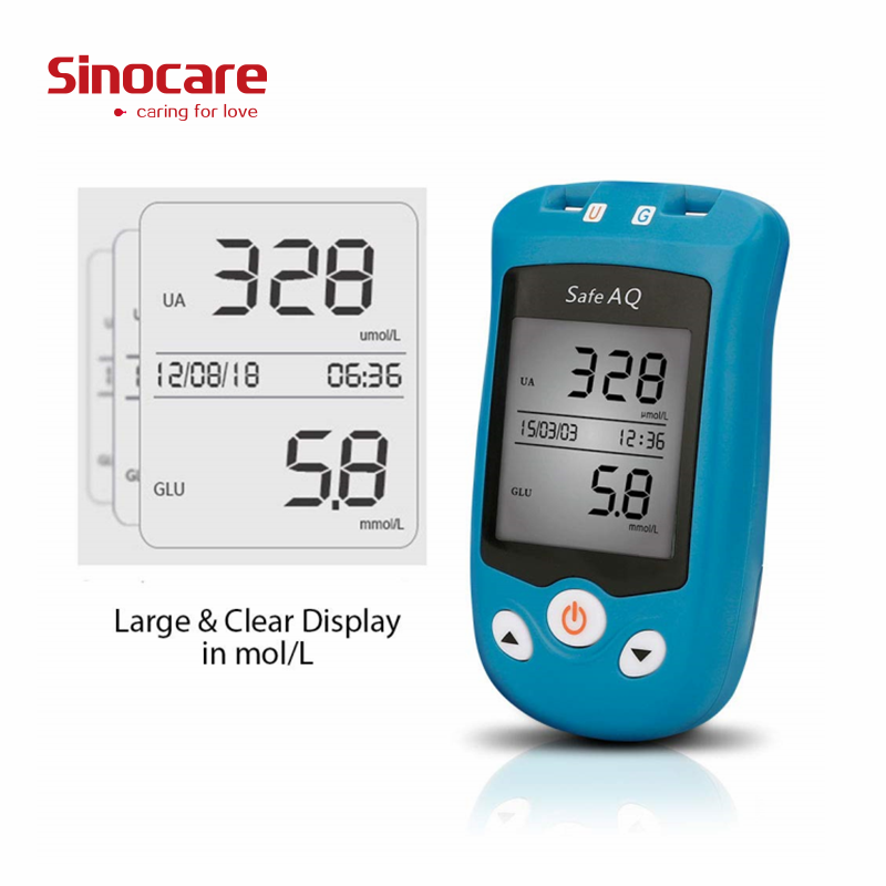 Sinocare Blood Glucose And Uric Acid Monitoring System 2 In 1 Blood Glucose And Uric Acid Testing Device Uric Acid Test Meter