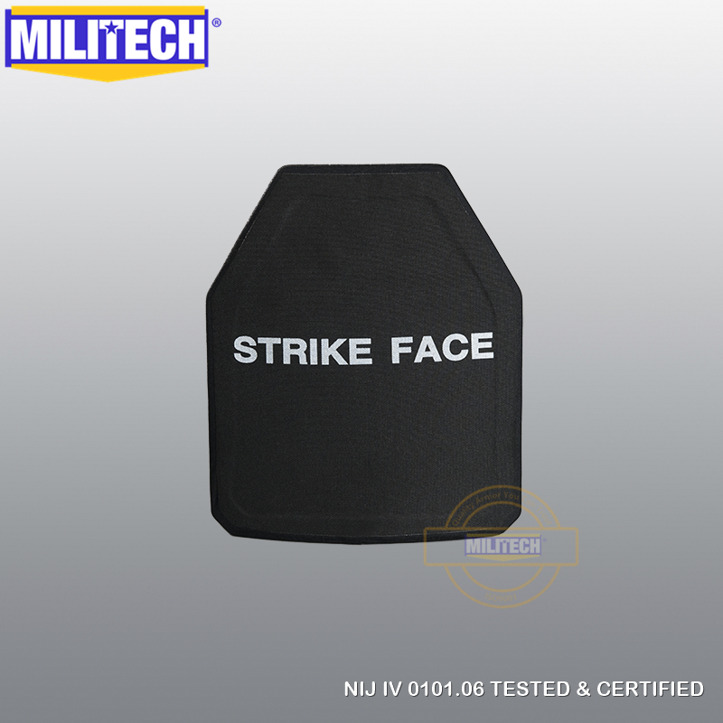 MILITECH 10x12 дюймов NIJ level 4 IV многоизогнутая SIC керамика и ПЭ автономная легкая пуленепробиваемая пластина цельная (1 шт.)