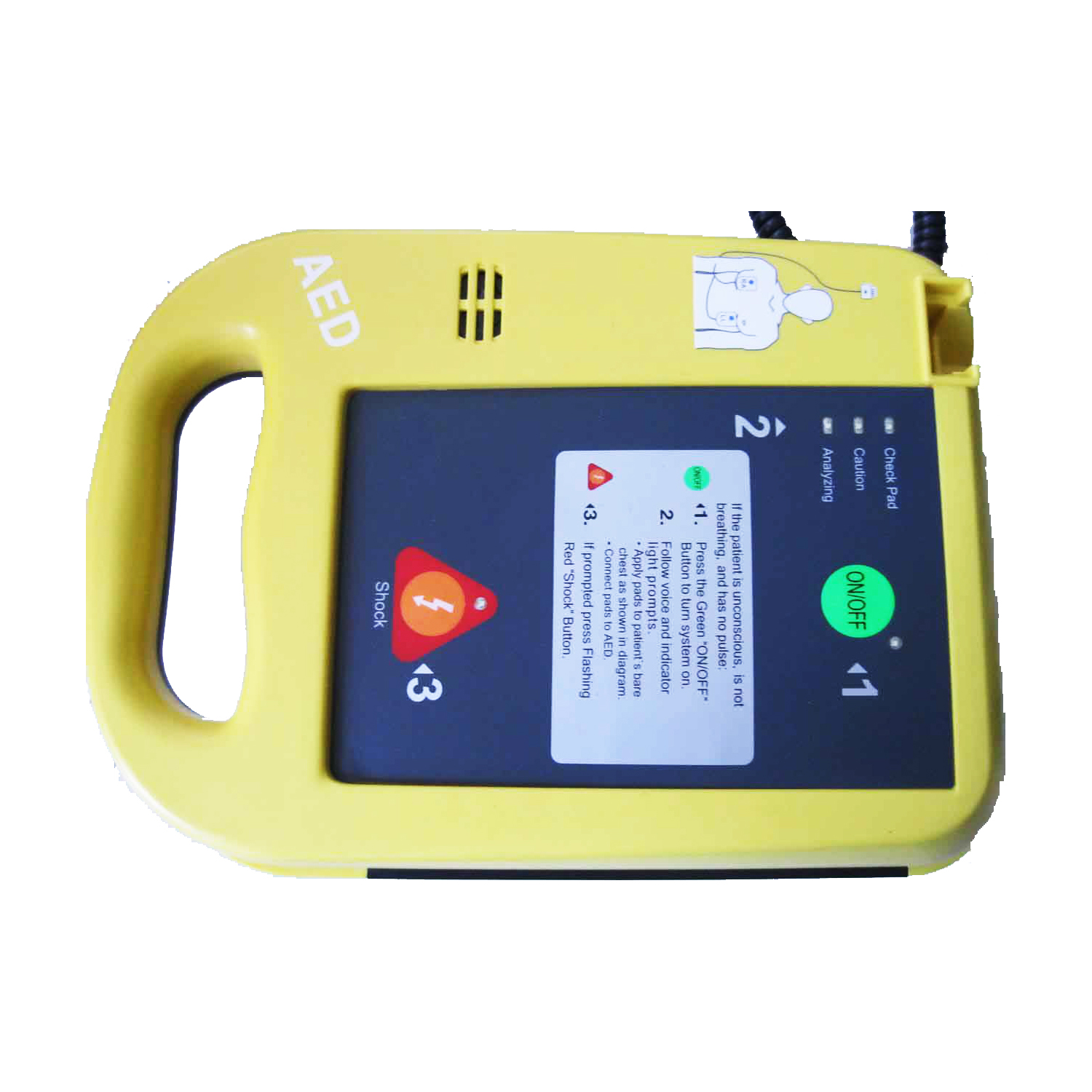 Biphasic Waveform Portable Automated External Defibrillator AED Defibrillator