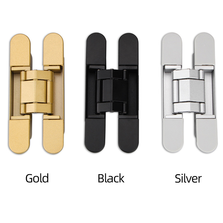 25*150mm 40KG 88lbs 3D Invisible Hinge 180 Degree Heavy Duty Hidden Door Butt H Shape Zine Concealed Hinges