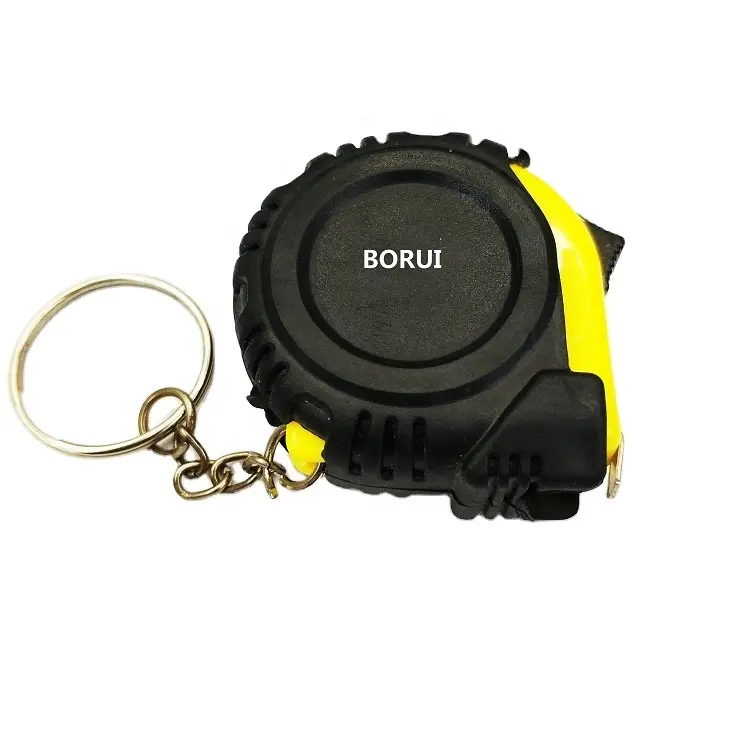 BORUI custom rubber coat mini 1m keychain measure tape