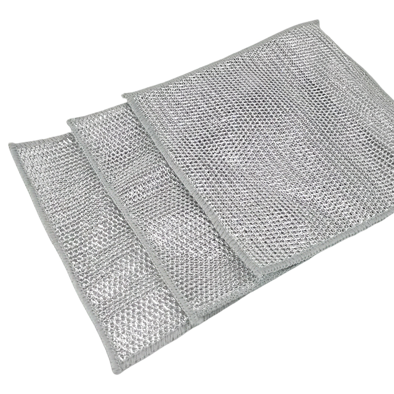 All Purpose Silver Wire Cleaning Cloths Double-sided Silver Wire Dishcloth Kitchen Magical Scouring Pad