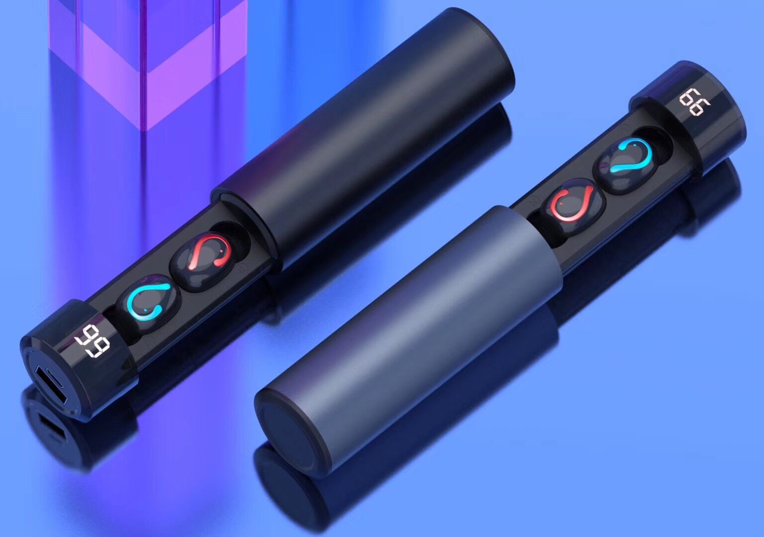 1500 мАч power bank ЖК-дисплей 2 в 1 bluetooth 5,0 беспроводные наушники