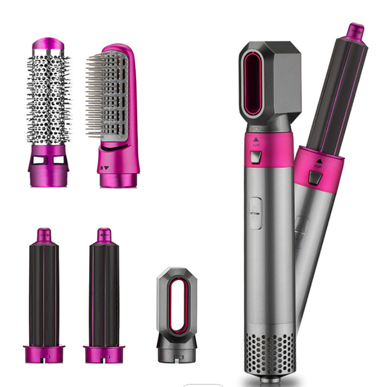 5 In 1 Multifunctional Hair Dryer Brush Comb Styler Hot Air Comb Straightening Curling Iron Roller Style Hair Styling Tool