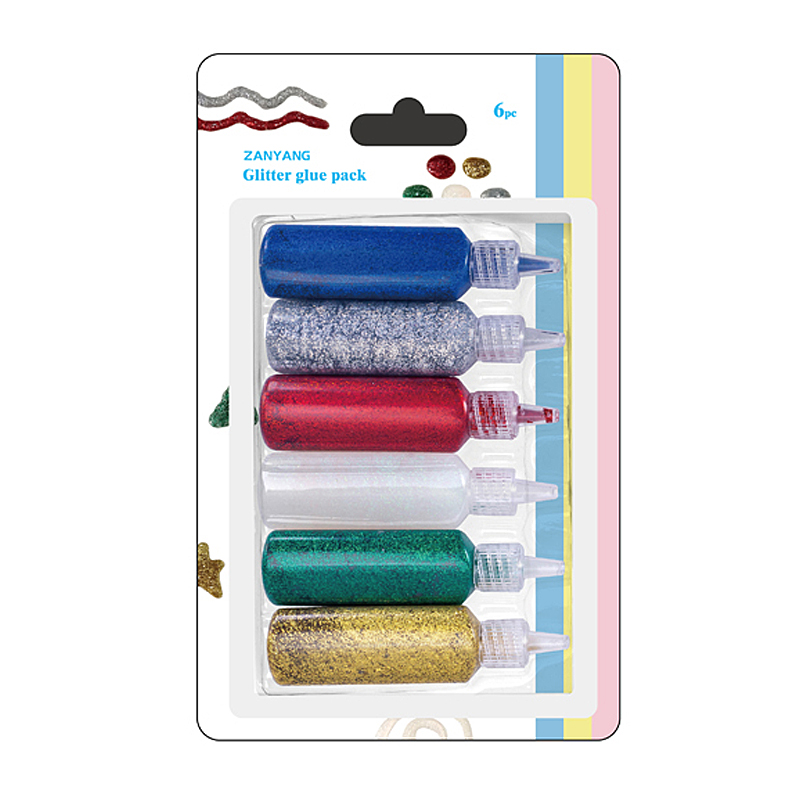 5 pcs assorted colors stickles Safe liquid school DIY Glitter Glue Set for creating slime at home or in the classroom