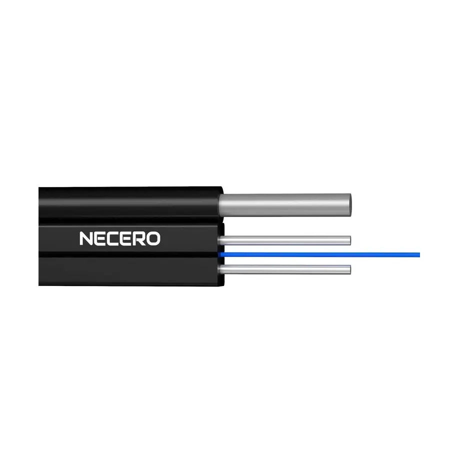 Wholesale 3.0mm Indoor Armored Multi Mode Breakout 1 2 4 6 8 Core Fiber Optic Ftth Flat Cable by 20 Years Factory Necero