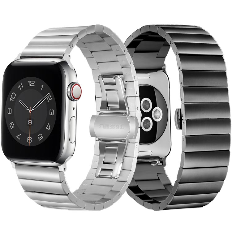Ремешок из нержавеющей стали для Apple iWatch, Роскошный Металлический сменный Браслет для наручных часов, 40 мм 44 мм