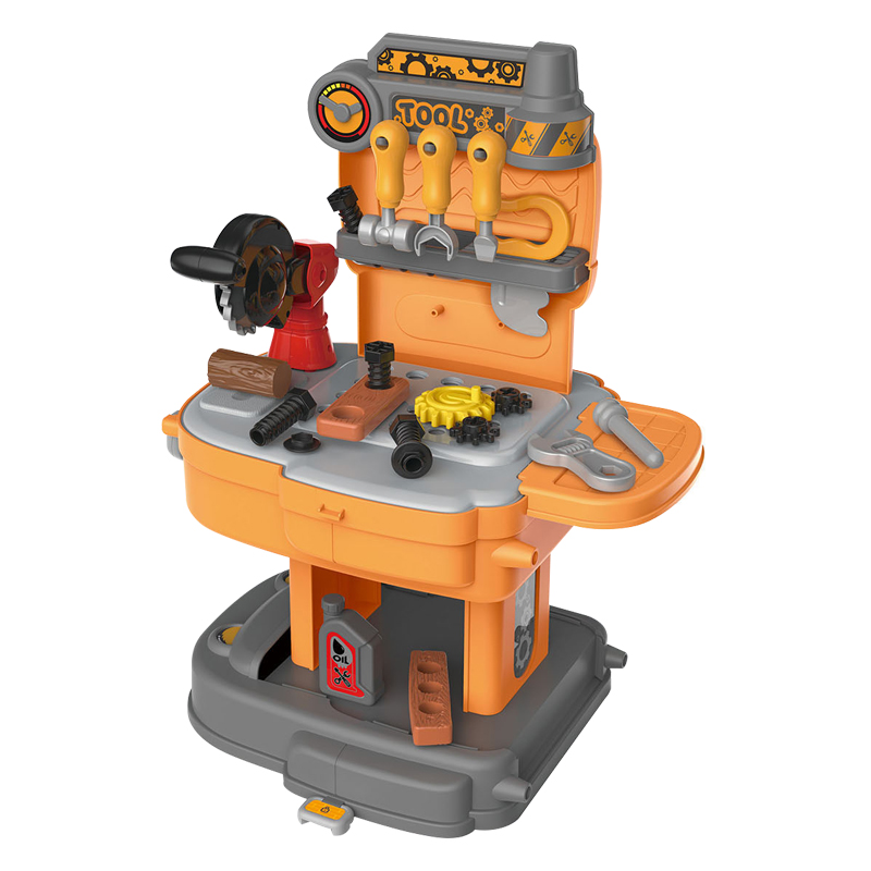 New 2 in 1 kids set toys pretend play backpack tool bag with assembly table
