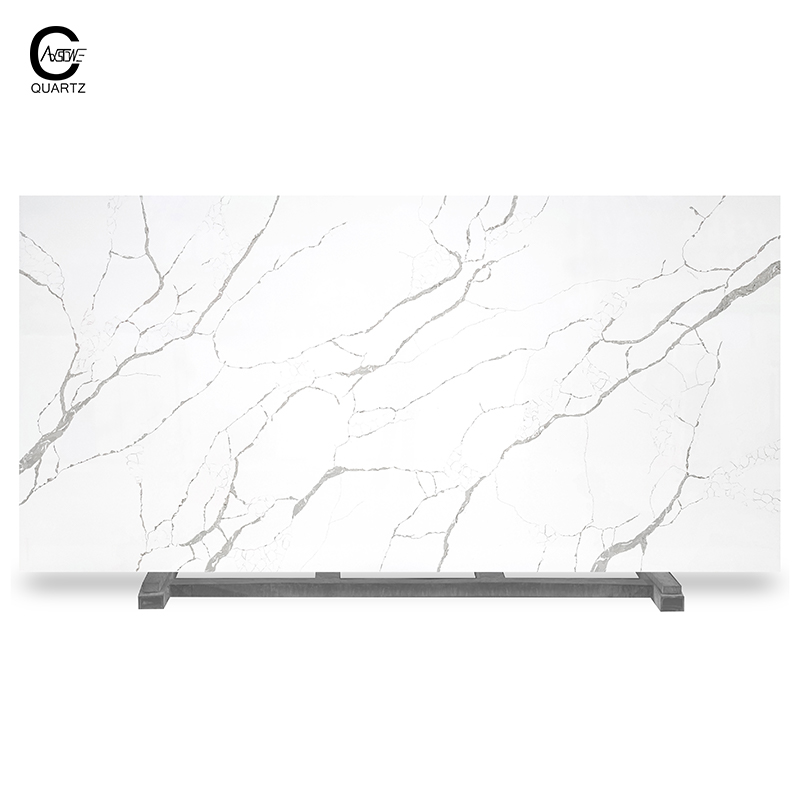 Кварцевые плиты Calacatta высокой плотности с завода CAXSTONE, полированная поверхность, кварцевый камень для кухонной столешницы 20 мм