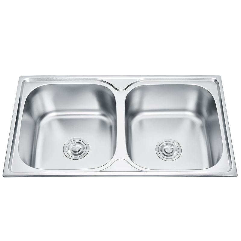 SP-8448 High Quality 201 304 Stainless Steel sink farmhouse kitchen double bowl dish washing Sink With CE Certificate