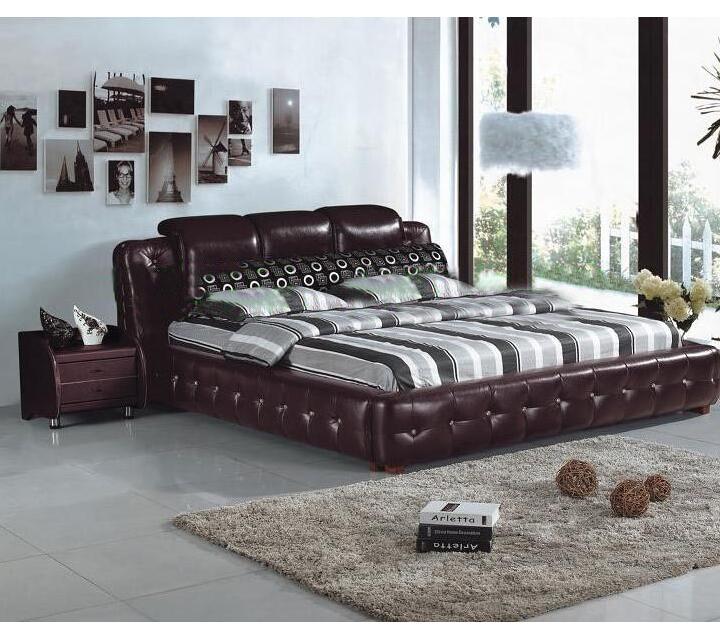 King size bed Bedroom furniture Modern Style Bed Soft Leather Beds for Home Furniture Bedroom New Design