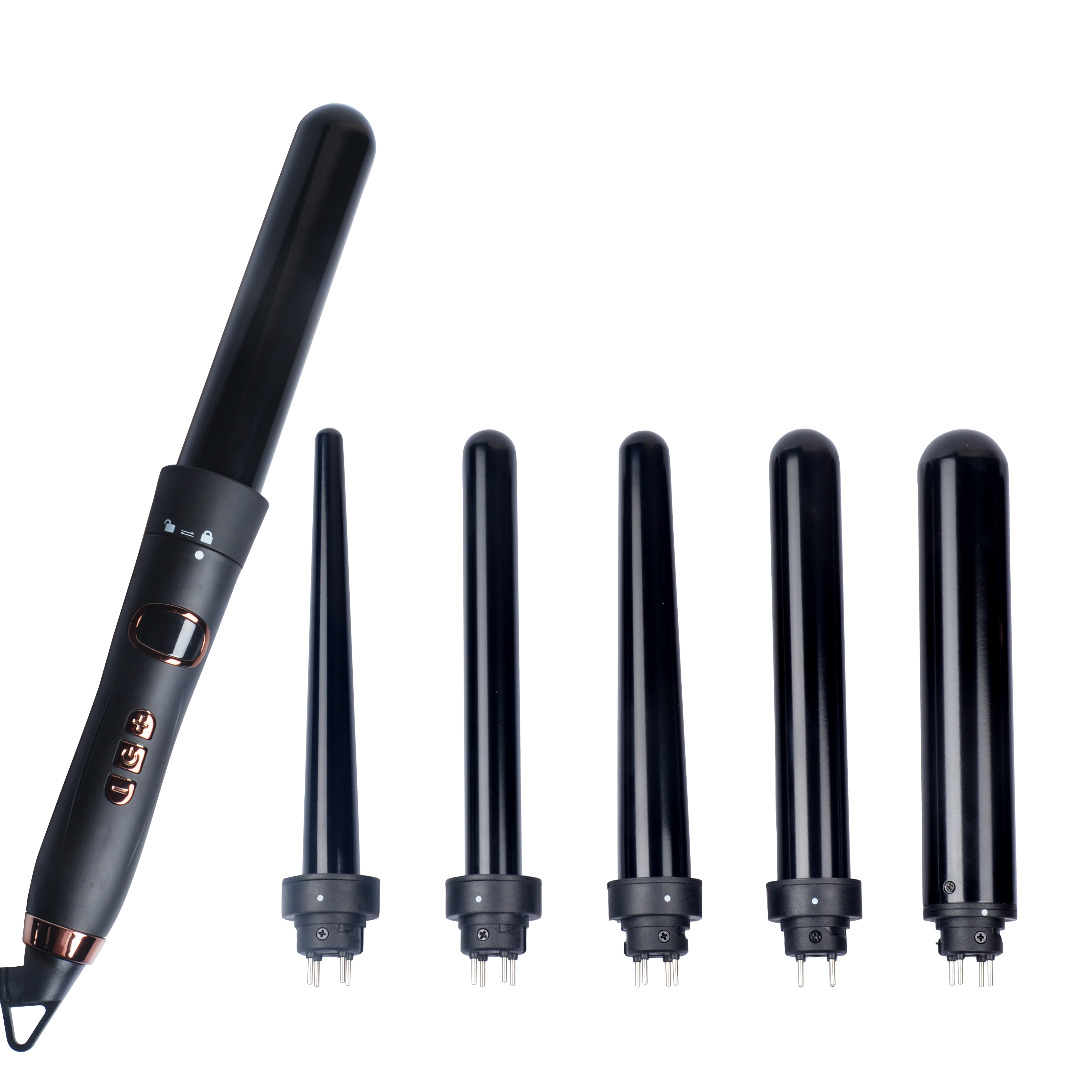 Beach Waves with Curling Wands Large Barrel Hair Waver Hair Curler for Mermaid Hair Waver 5 in 1 Interchangeable Curler Set