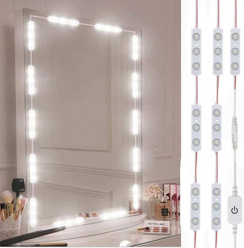 Led Vanity Mirror Lights Hollywood Style Vanity Make Up Light Dimmable Touch Control Lights Strip for Makeup