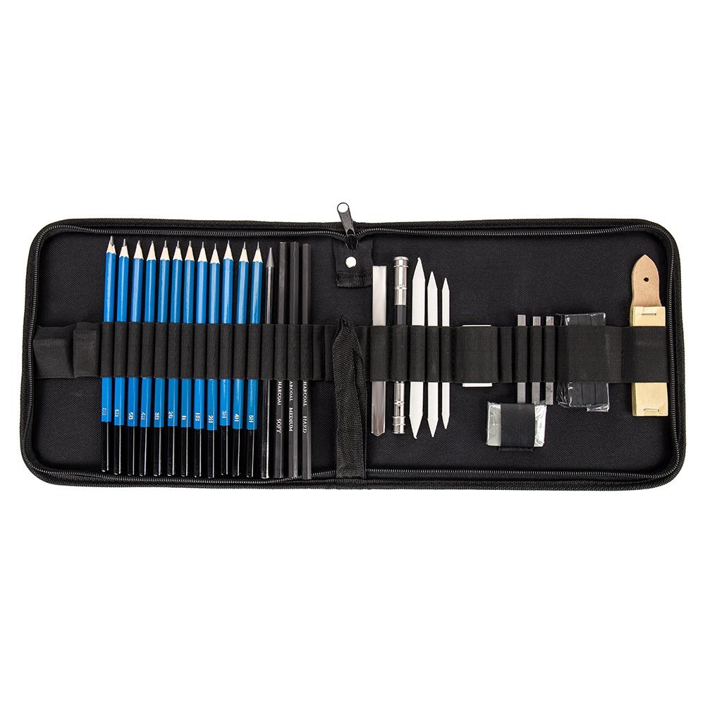 Professional Artist Kit Includes Graphite Pencils Sticks Sharpener Eraser Sketch Pencils Set for Drawing