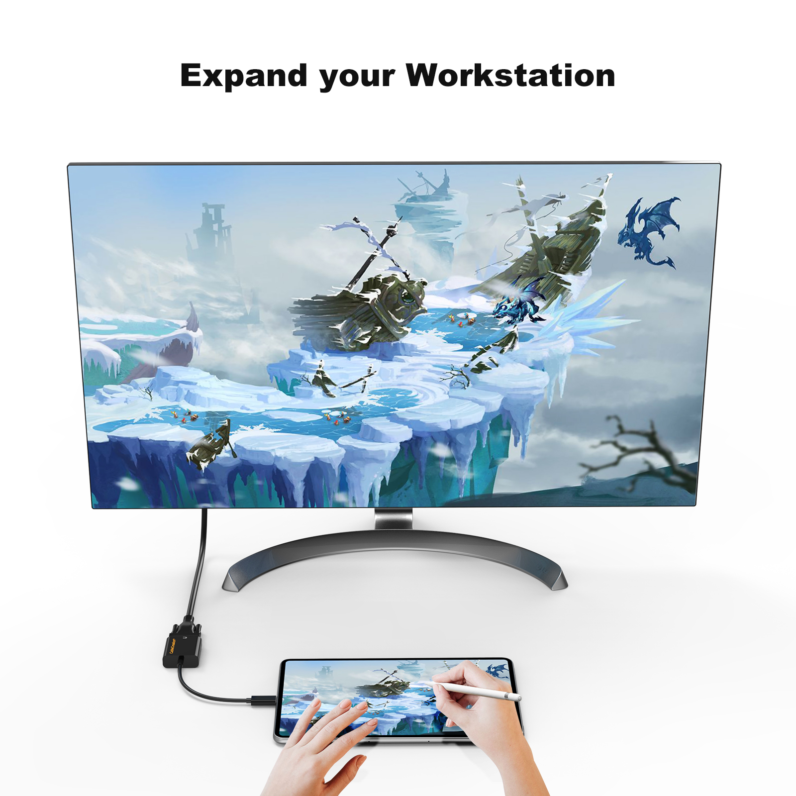 Проекционный конвертер CableCreation USB Type-C в VGA