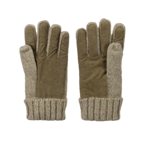 Winter solid color simple Linen touch screen soft knitted fingers mittens