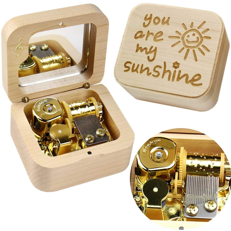 Оптовая продажа, классические резные музыкальные шкатулки you are my sunshine la vie en rose, музыкальная шкатулка для продажи