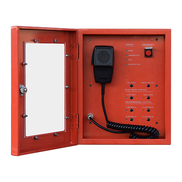 EN54 Voice Evacuation Fire Alarm Remote Control Panel System POE Emergency Activation Alert Fireman Paging Microphone Station