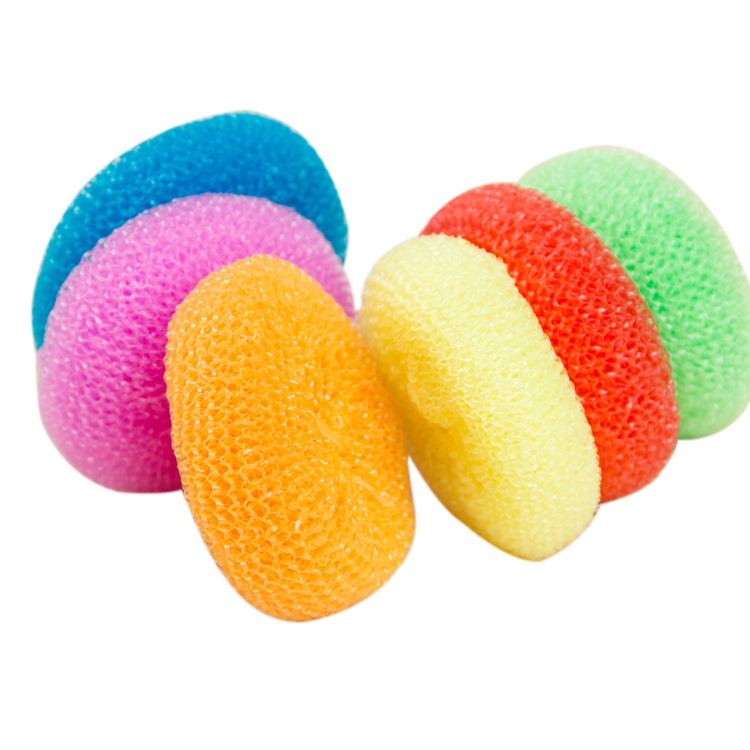 Individual Package Colorful Plastic Dish washing ball Kitchen Bathroom Cleaning Scourer Oil Cleaning Scourer
