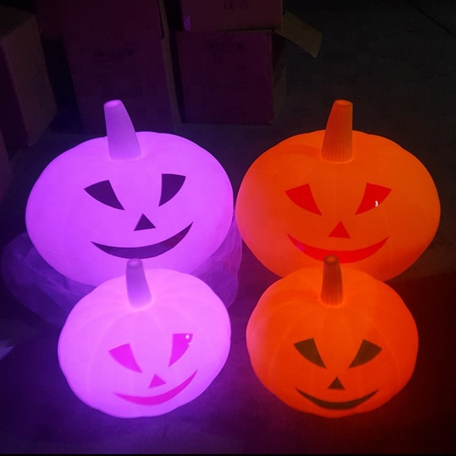 Хэллоуин, декоративный светильник RGB, перезаряжаемые светодиодные Рождественские декоративные светильники в виде тыквы