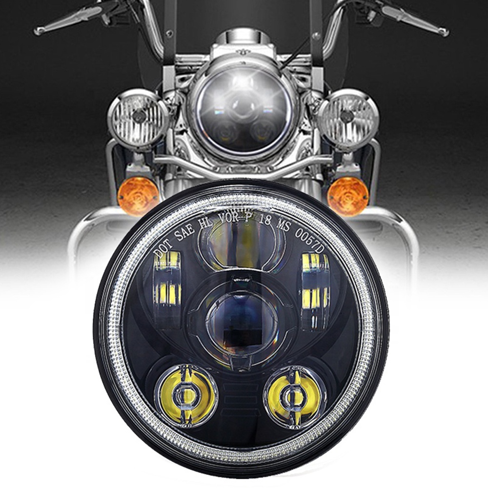 Светодиодный прожектор для Harley assembly halo ring 5,75 дюйма, светодиодные фары для мотоциклов
