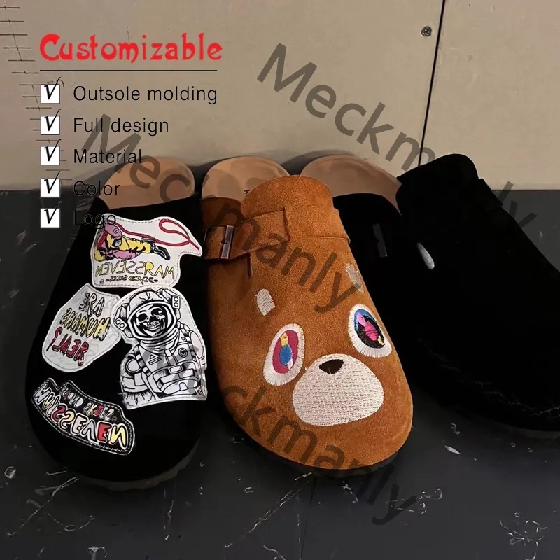 2024 custom clogs design Western Style Soft Buckled Start Print Cow Print Sunflower Slip On Shoes Leopard Slippers
