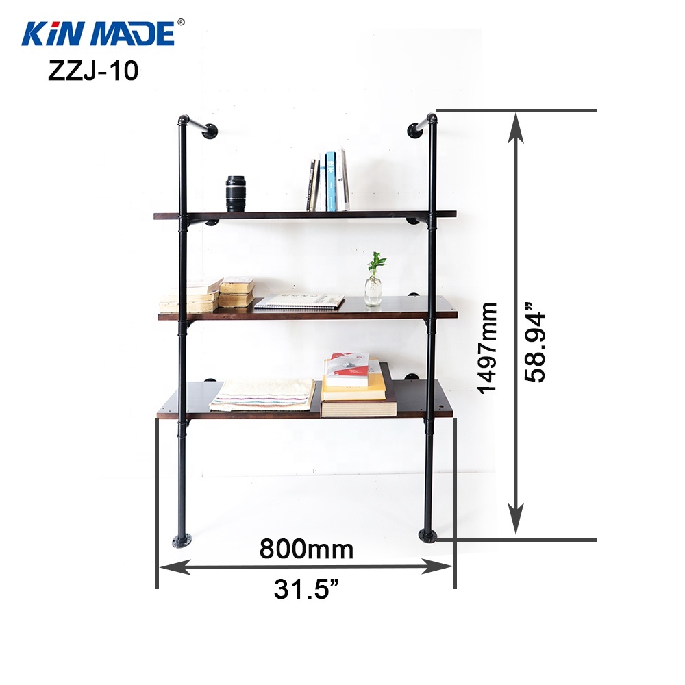 Kitchen Industrial Pipe Book Shelf Display Racks Storage Holders & Racks Black Metal Iron Multifunction Kitchen Stand Newly 1pcs
