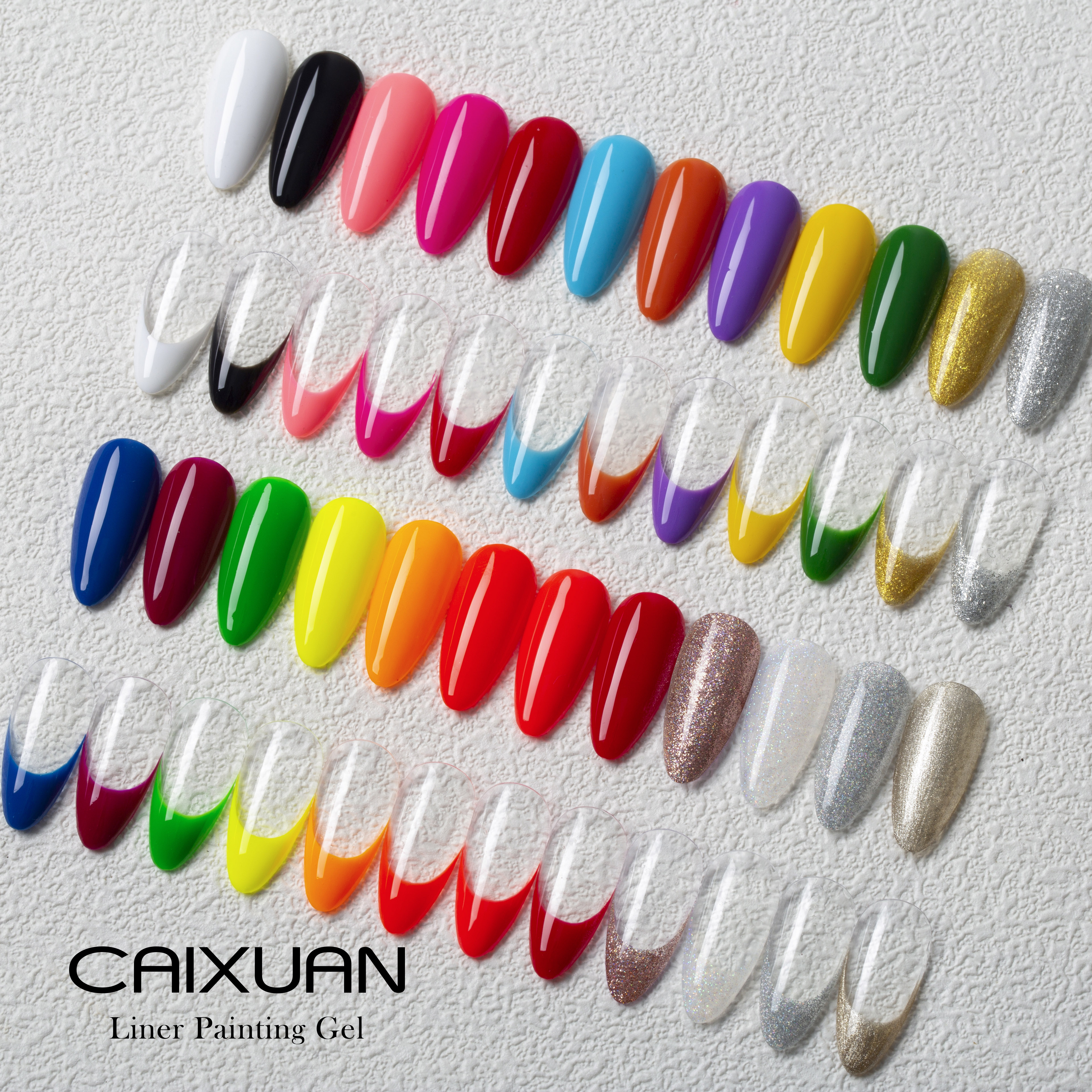 Caixuan 2020 Новое поступление оптом бесплатные образцы 12 видов цветов гель лак для ногтей лайнер нейл-арта зачистки гелевая ручка