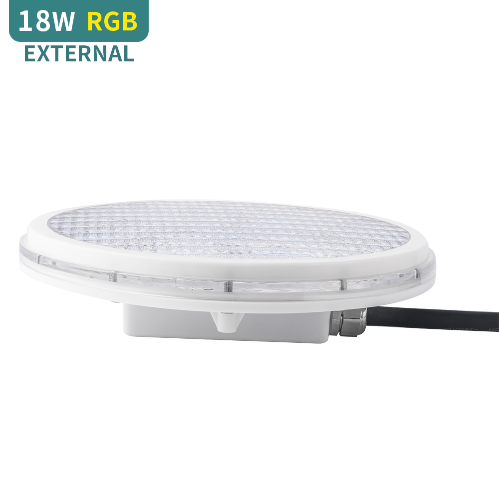 Водонепроницаемое ультраплоское освещение для бассейна, 18 Вт, RGB, Wi-Fi, 4 провода, 12 В постоянного тока, IP68, ABS PAR56